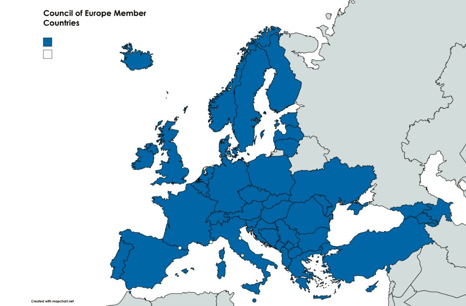 Council Of Europe Countries Map 